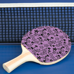 raquette de ping pong fleurs