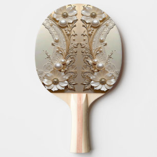 Raquette de Ping Pong Fleurs Blanches Modernes Per