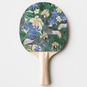 Raquette De Ping Pong Fleurs Bleues Plumeria, Aquarelle Sans Couleur.