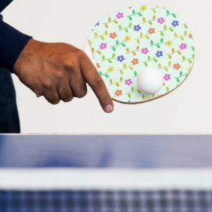 Raquette De Ping Pong Fleurs colorées, Motif Floral, Verdure, Boho