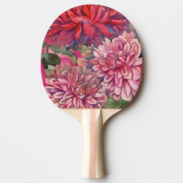 Raquette De Ping Pong fleurs dahlias (Devant)