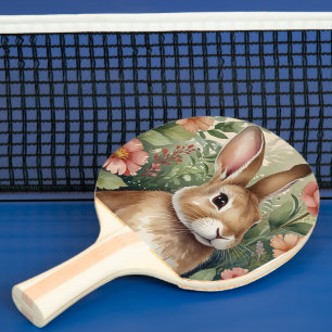 Raquette De Ping Pong Fleurs de broussailles et Rêves de lapin Ping Padd