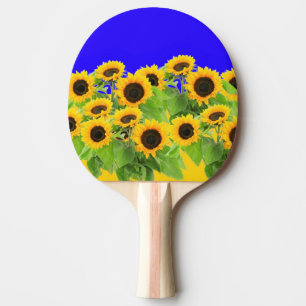 Raquette De Ping Pong Fleurs de soleil - Liberté Ukraine Paix drapeau uk