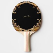 Raquette de ping pong Fleurs Décoratives Dorées