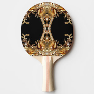Raquette de ping pong Fleurs Décoratives Dorées