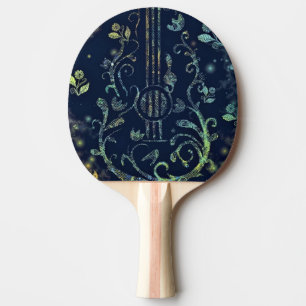 Raquette De Ping Pong Fleurs Guitare Art - Mélange Romantique