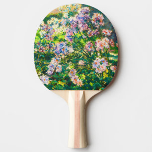 Raquette De Ping Pong Fleurs jolies vintages Illustration Fleurs blanche
