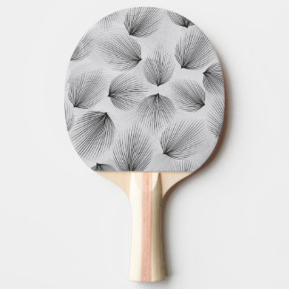 Raquette De Ping Pong Fleurs noires Abstraites : Elégance Grise.