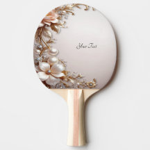 Raquette de ping pong Fleurs roses et blanches dou