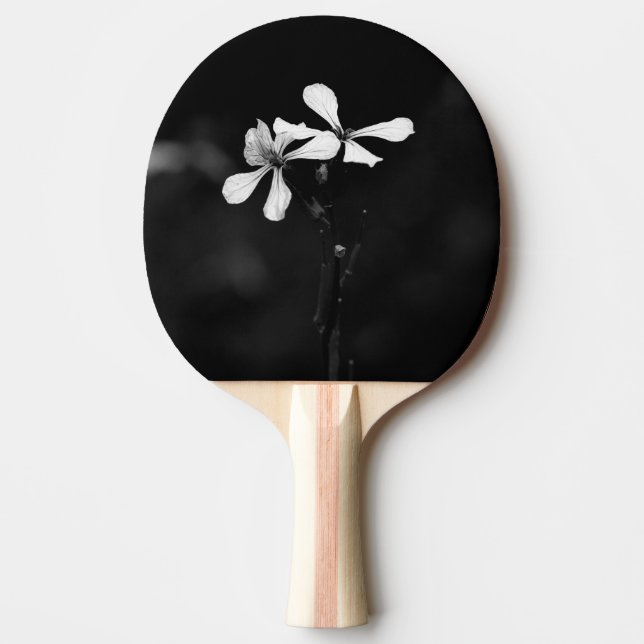 Raquette De Ping Pong floral noir et blanc minimal (Devant)