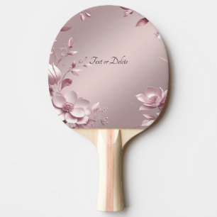 Raquette de ping pong florale rose