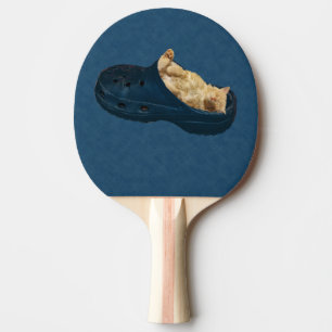 Raquette De Ping Pong Fluffy Kitten Dormir Dans Chaussure Croc, Paddle