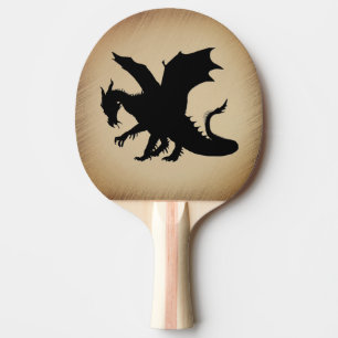 Raquette De Ping Pong Fond rustique Dragon Noir