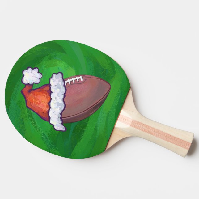 Raquette De Ping Pong Football de Santa Hat sur Vert (Côté)