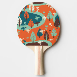 Raquette De Ping Pong Forêt d'oies : Scène Vintage de la nature