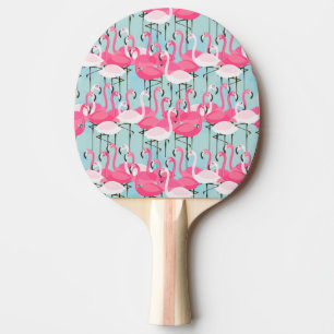 Raquette De Ping Pong Foule rose et blanche des Flamants roses
