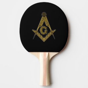 Raquette De Ping Pong Franc-maçon (noir et or)