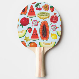 Raquette De Ping Pong Fruits Exotiques : Imprimé tendance sans couture.