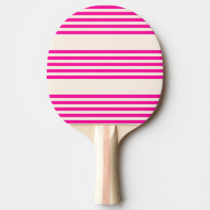 Raquette De Ping Pong Fuchsia et beige cinq rayures motif