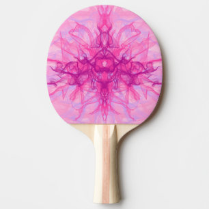 Raquette De Ping Pong FUMÉE ROSE - Art fractal moderne et abstrait -
