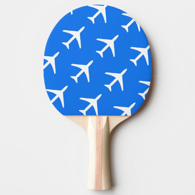 Raquette De Ping Pong Funky White Plane Blue Arrière - plan Aviation (Devant)