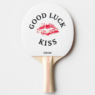 Raquette De Ping Pong Funny Red Kiss Goodluck Valentines Personnalisé