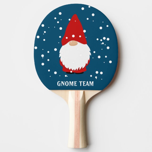 Raquette De Ping Pong Funny rouge Noël gnome personnalisé ping pong padd (Devant)