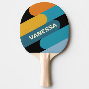 Raquette De Ping Pong Fusion de Black Rainbow avec nom