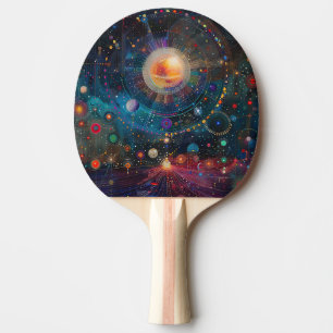 Raquette de ping pong galaxie cosmique