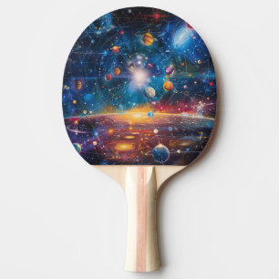 Raquette de ping pong galaxie cosmique