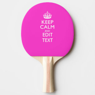 Raquette De Ping Pong Gardez Le Calme Et Votre Texte Rose Fille