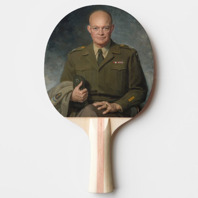 Raquette De Ping Pong Général Dwight Eisenhower Portrait peint 5 étoiles (Devant)