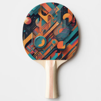 Raquette De Ping Pong Géométrie Abstraite vive - Art graphique gras avec