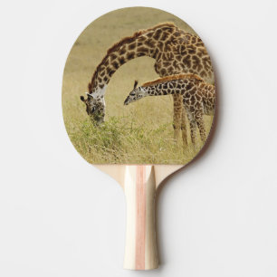Raquette De Ping Pong Girafe maasaï mère et bébé, Giraffa