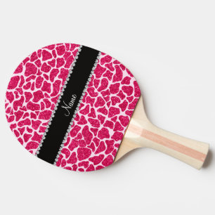 Raquette De Ping Pong Girafe rose nommée faite sur commande de parties