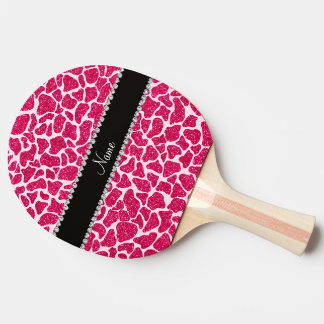 Raquette De Ping Pong Girafe rose nommée faite sur commande de parties (Côté)