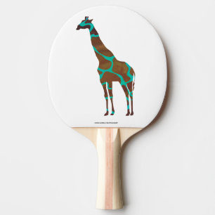 Raquette De Ping Pong Giraffe Siloette Brown et Turquoise