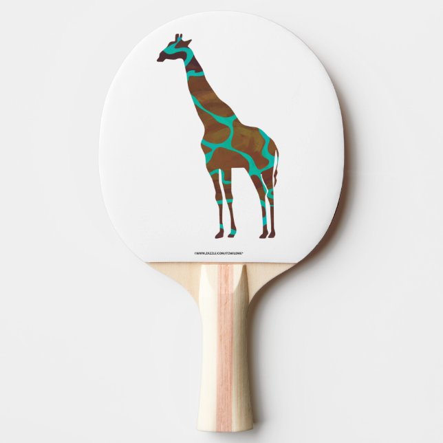 Raquette De Ping Pong Giraffe Siloette Brown et Turquoise (Devant)