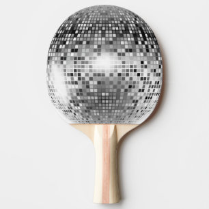 Raquette De Ping Pong Glamour de soirée à bille Disco Argent