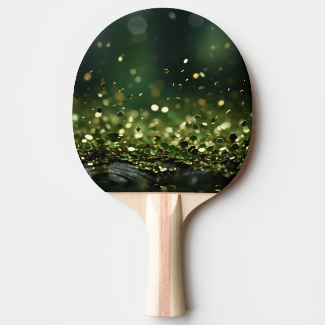 Raquette De Ping Pong ☘️ Glittery St. Patrick’s Day Bokeh (Devant)