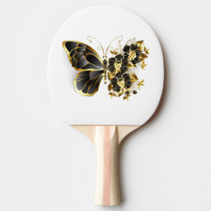 Raquette De Ping Pong Gold flower Butterfly with Black Orchid