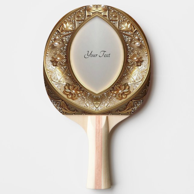 Raquette De Ping Pong Golden Ornate Ping Pong Paddle (Devant)