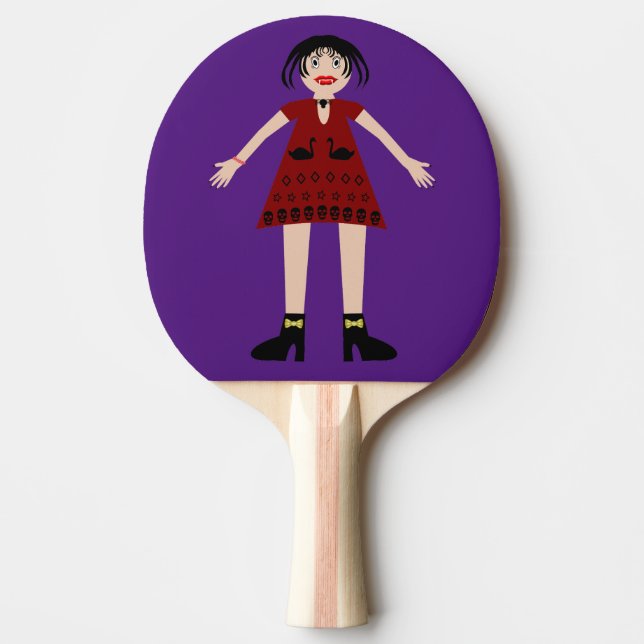 Raquette De Ping Pong Gothique Halloween Vampire Lady (Devant)