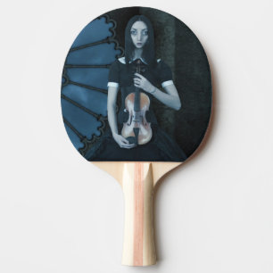 Raquette De Ping Pong Gothique Victorian Girl tenant Violon Imaginaire f
