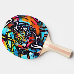 Raquette De Ping Pong Graffiti coloré de Streetart Chaos