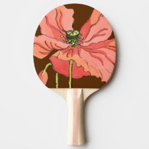 Raquette De Ping Pong Grande fleur rose avec l'arrière - plan
