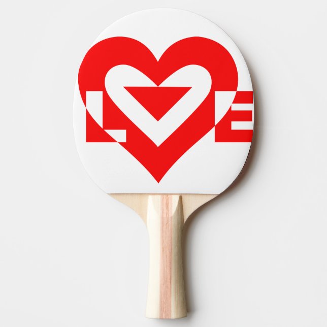Raquette De Ping Pong Graphique d'amour cool, Rouge (Devant)