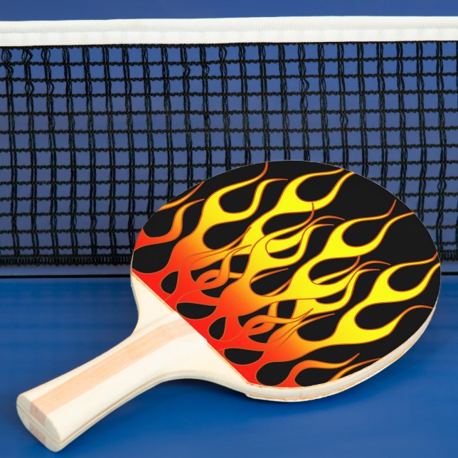 Raquette De Ping Pong Graphiques de flamme jaune orange (Insitu)