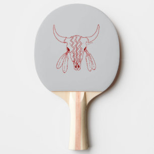 Raquette de ping pong gris danse fantôme rouge buf