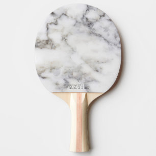 Raquette De Ping Pong Gris Faux Marbre Imprimer Monogramme